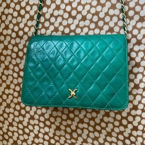 Cosci Quilted Crossbody Bag Gold Chain Green Purse Evening Party‎ Handbag